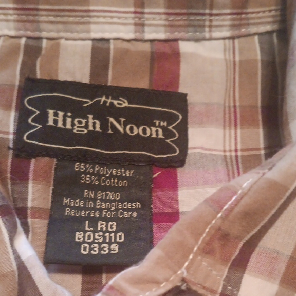 Vintage Men's Plaid Shirt - Brown and Red